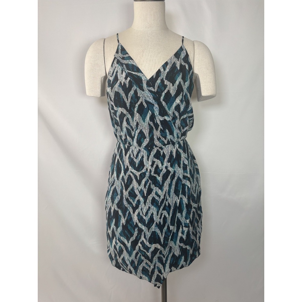 Greylin Sleeveless Wrap Neck Sheath Dress Graphic Print Size Small‎